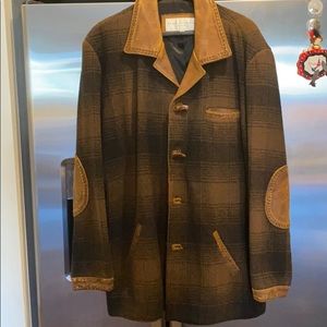 Custom made leather and wool jacket